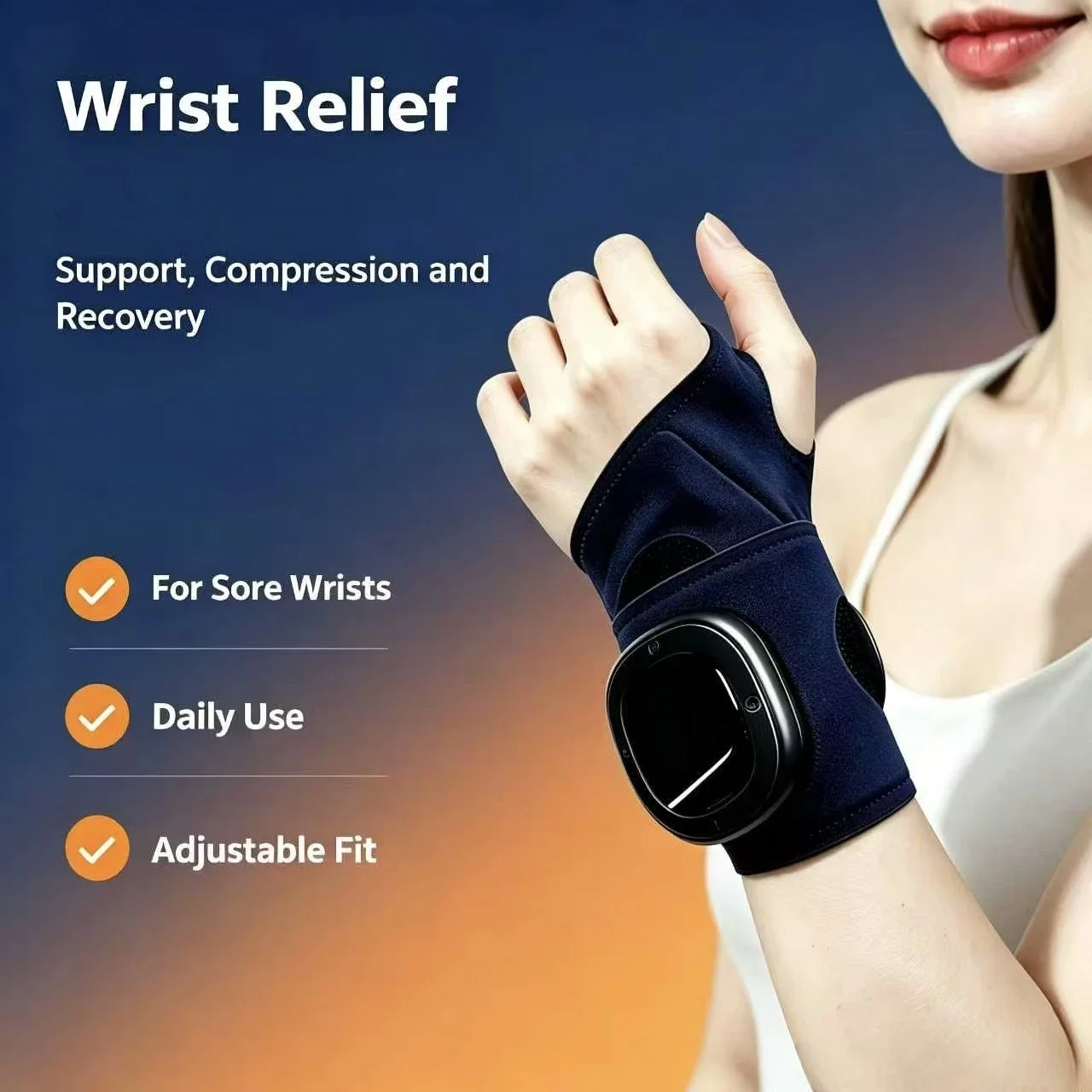Wrist Wraps - Cordless Wrist Brace Massager 8 Vibration