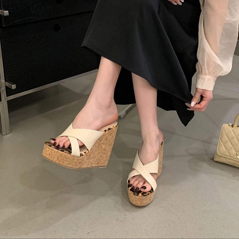 Brown Wedge Heel Sandals Woman - Crossfit Belt ulasan dan harga