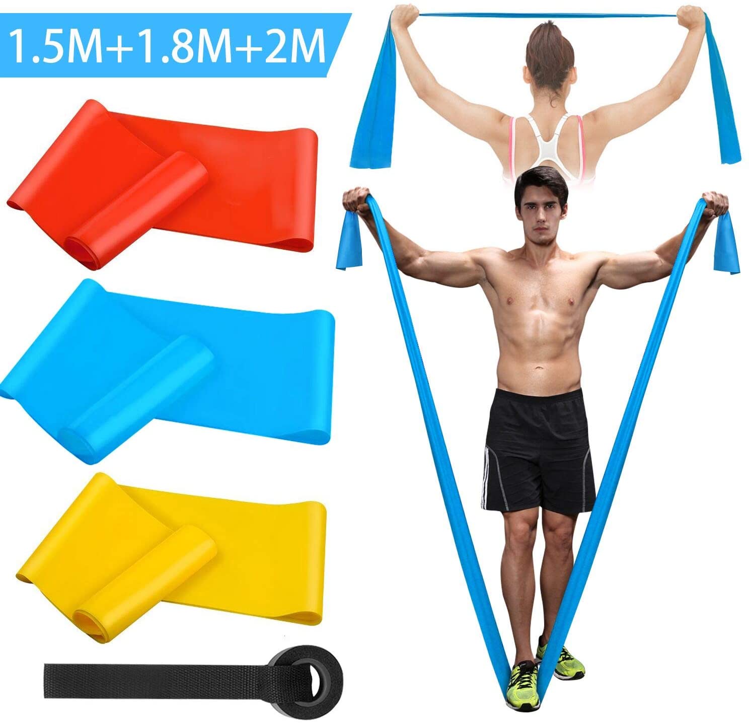 Elastic Fitness Bands 3Pcs Res - Crossfit Belt ulasan dan harga