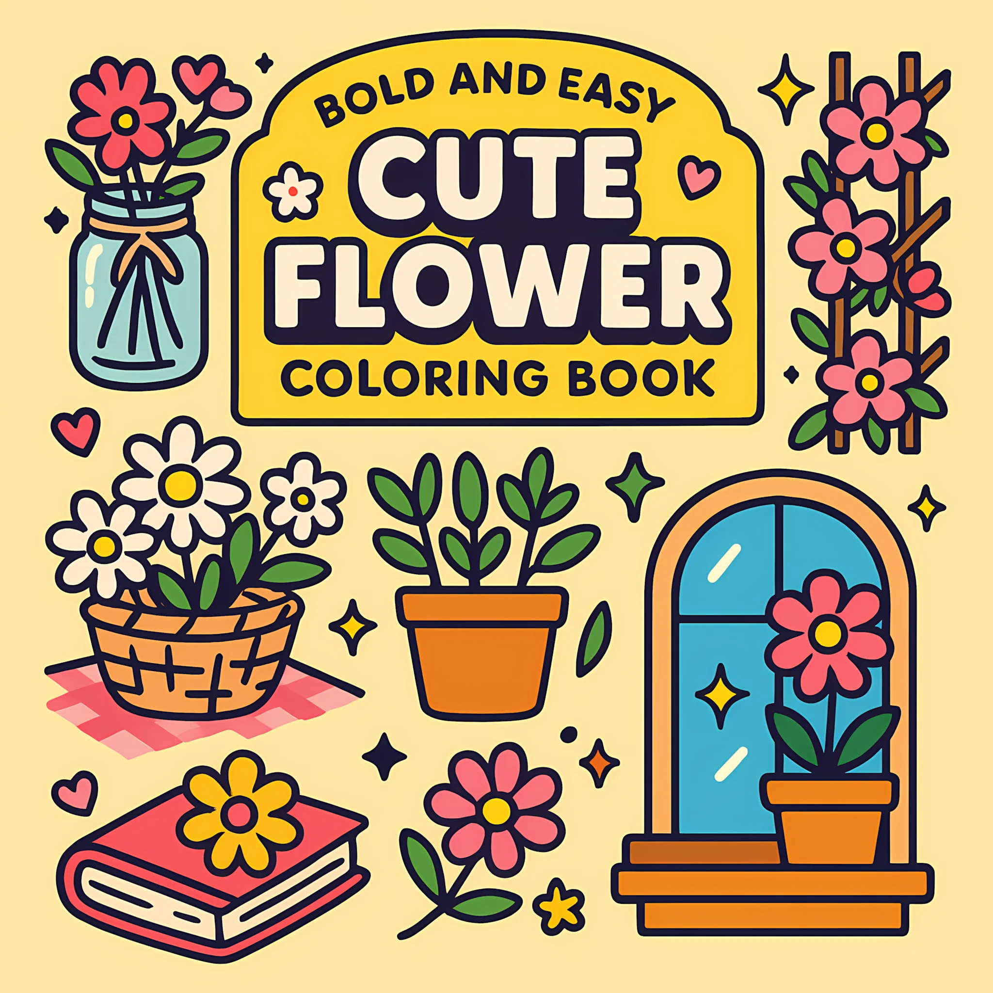 Easy Cute Flower Coloring Book - Chalk Bag ulasan dan harga
